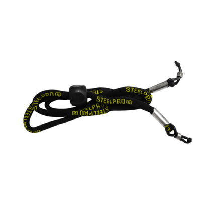 Cordon ajustable negro con logo Steelpro 60 cm
