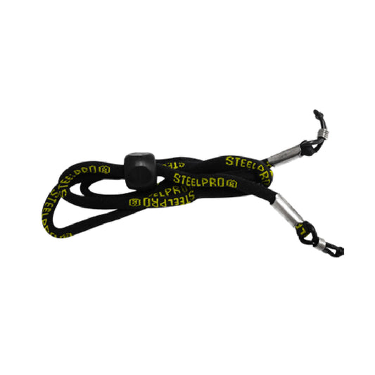 Cordon ajustable negro con logo Steelpro 60 cm