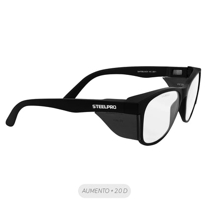 Lente Seguridad Safeblack Claro Full Reader +2.0D Steelpro